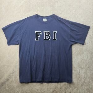 Vintage FBI Shirt Mens XL USA Made Streetwear Grunge 90s Faded Graphic Felted